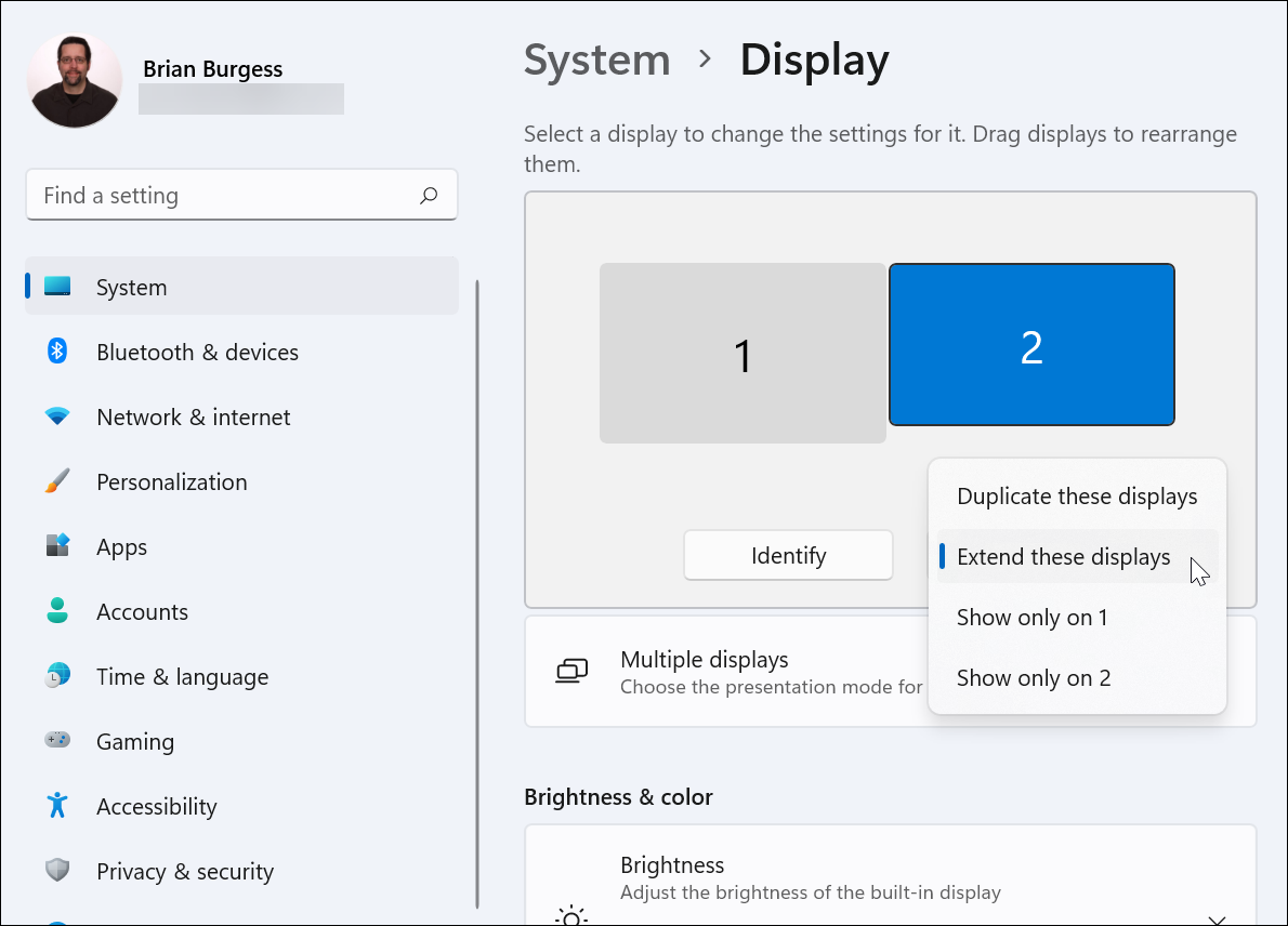Ampliar la configuración del monitor de pantalla Windows 11